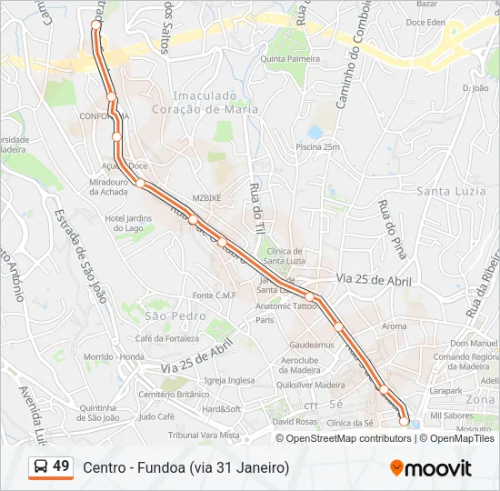 49 Bus Line Map