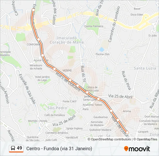 49 Bus Line Map
