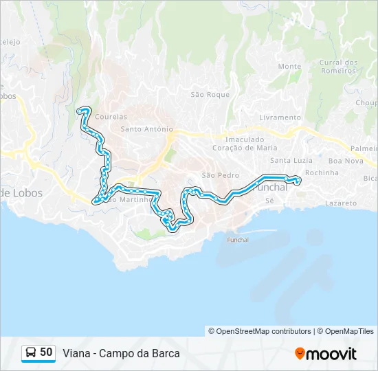 50 Bus Line Map