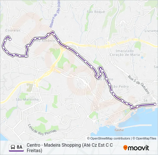 8A Bus Line Map