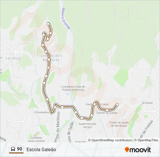 90 Bus Line Map