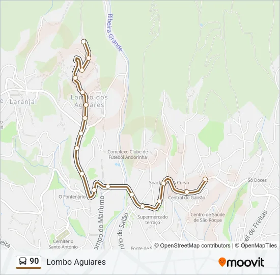 90 Bus Line Map
