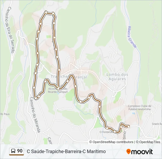 90 Bus Line Map