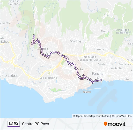 92 Bus Line Map