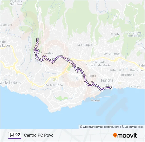 92 Bus Line Map