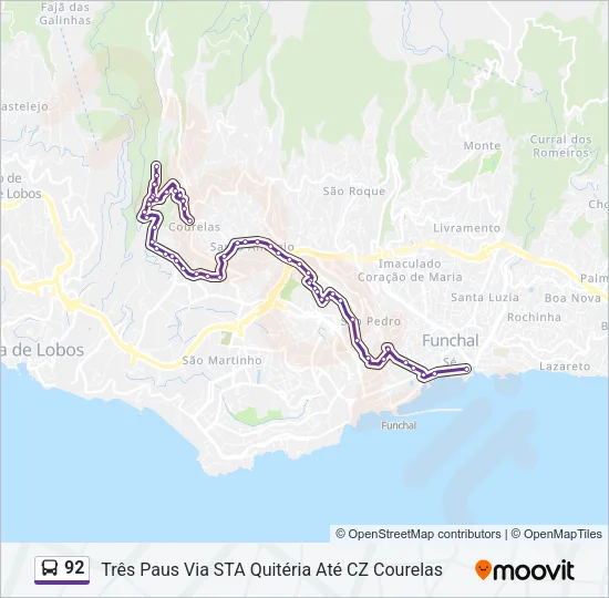 92 Bus Line Map
