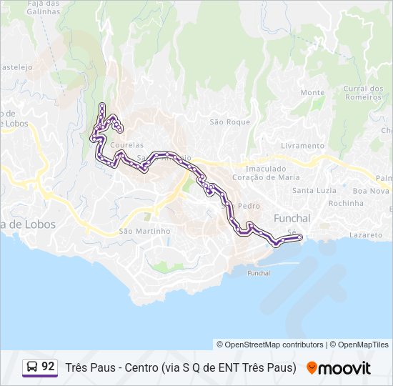 92 Bus Line Map