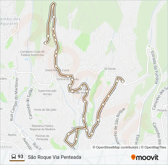 93 Bus Line Map