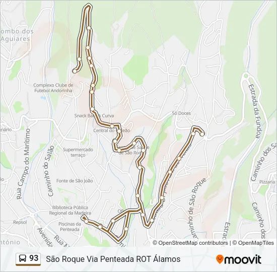 93 Bus Line Map