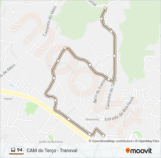 94 Bus Line Map