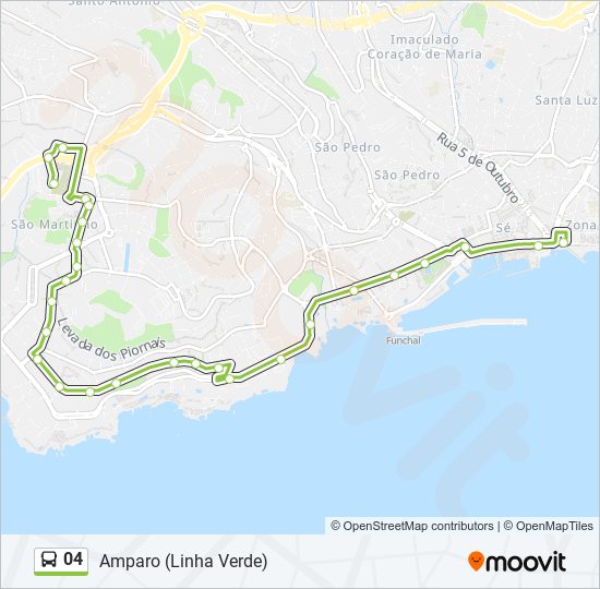 Mapa da linha do autocarro 04.