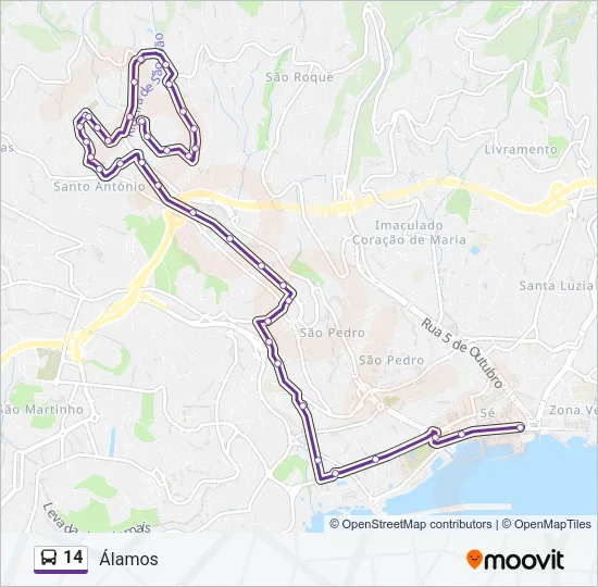 14 Bus Line Map