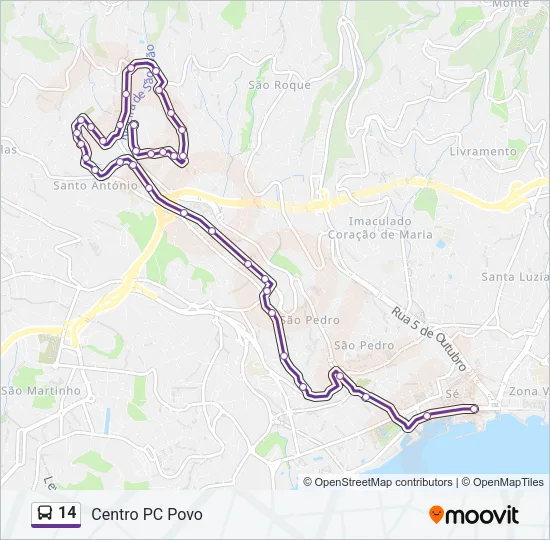 14 Bus Line Map