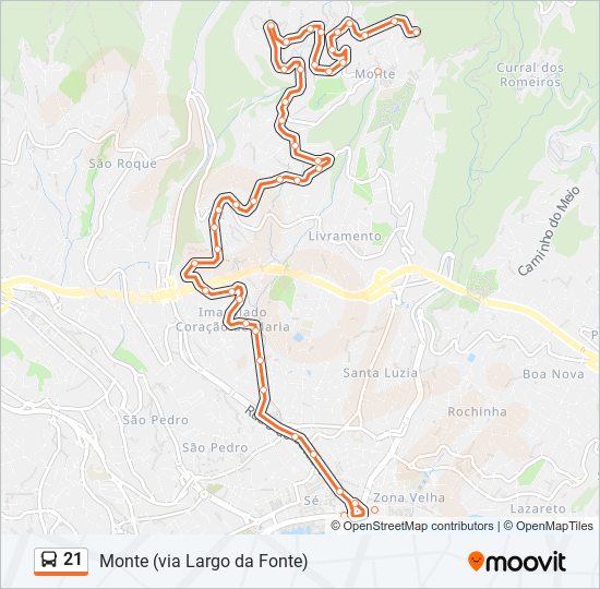 21 bus Line Map