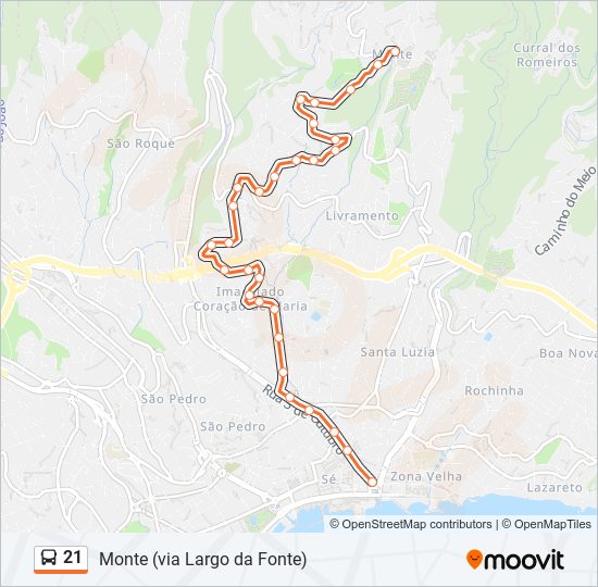 21 bus Line Map