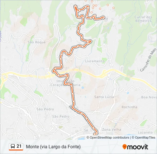 21 Bus Line Map