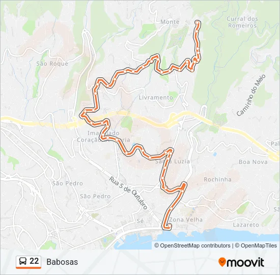 22 Bus Line Map