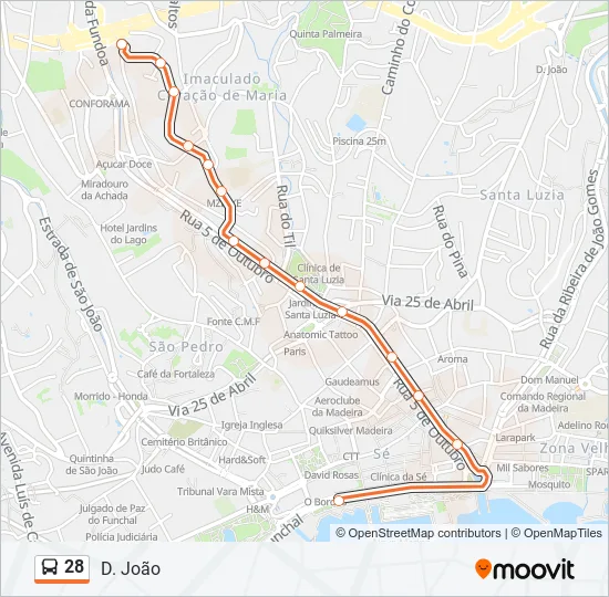 28 Bus Line Map