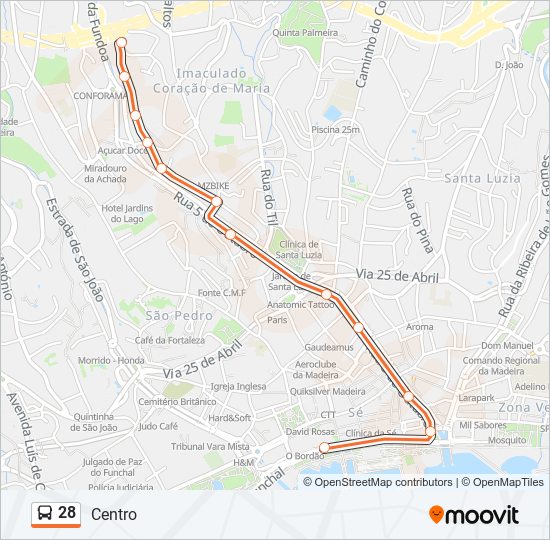 28 bus Line Map