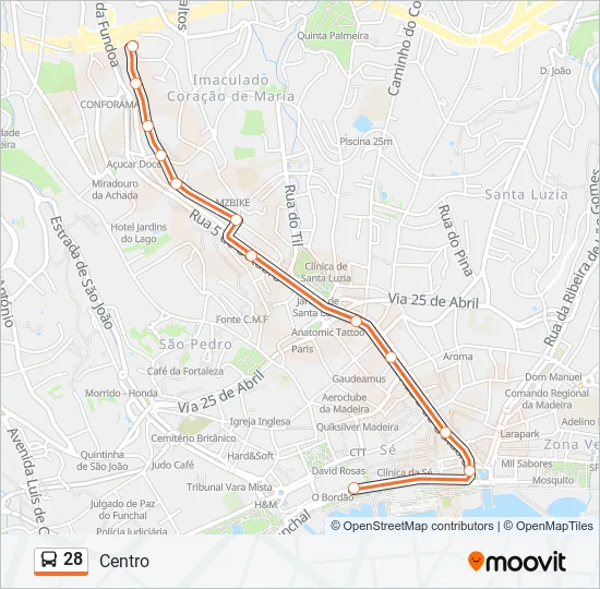 28 Bus Line Map