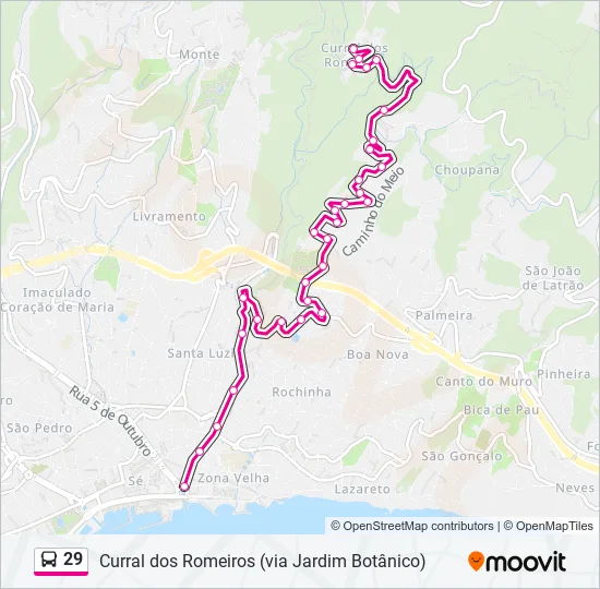 29 Bus Line Map