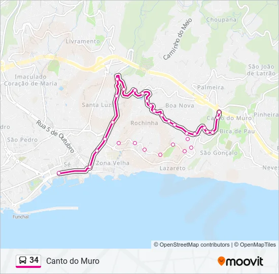 34 Bus Line Map