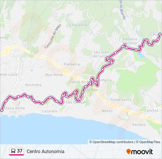 37 bus Line Map