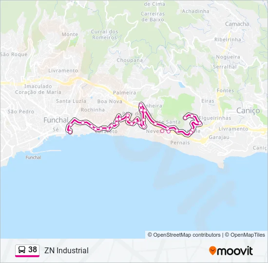 38 Bus Line Map