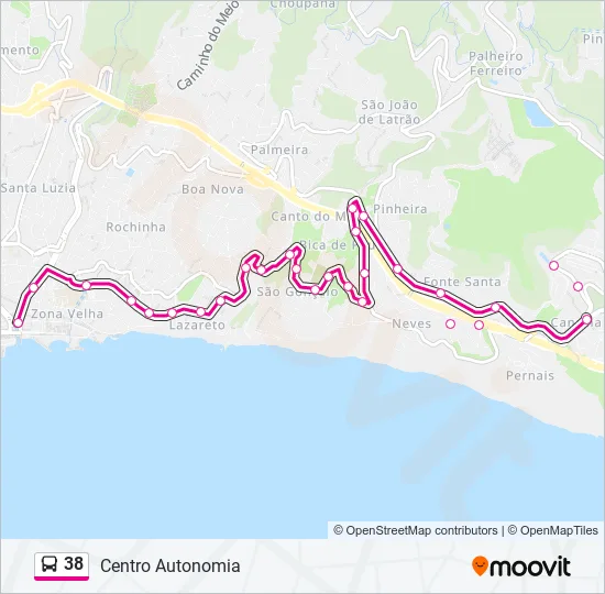 38 Bus Line Map