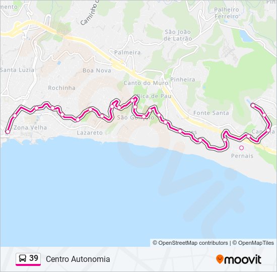 39 bus Line Map