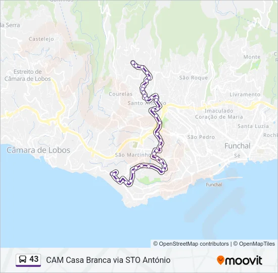43 Bus Line Map