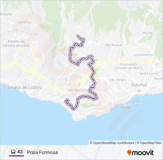 43 Bus Line Map