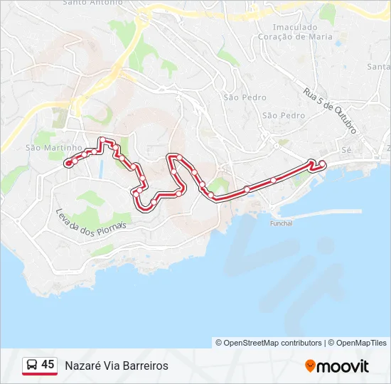 45 Bus Line Map