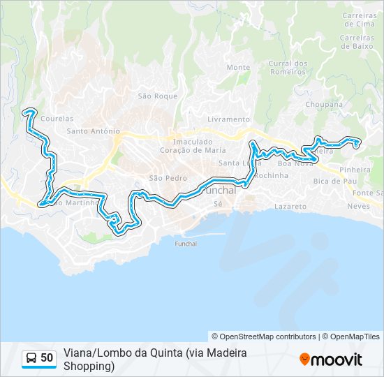 50 bus Line Map