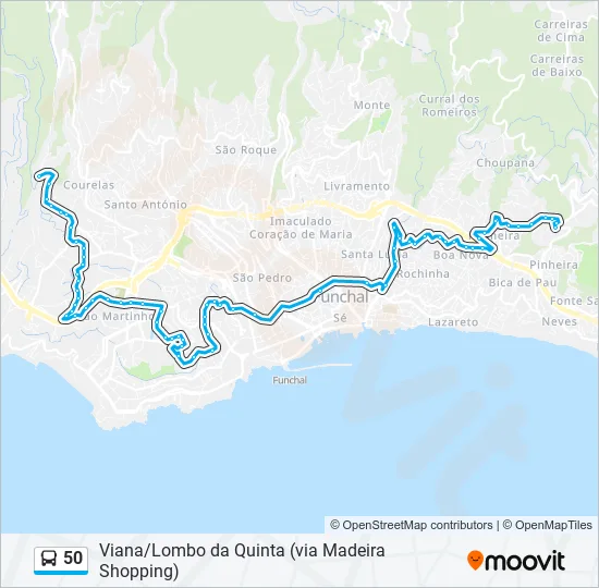 50 Bus Line Map