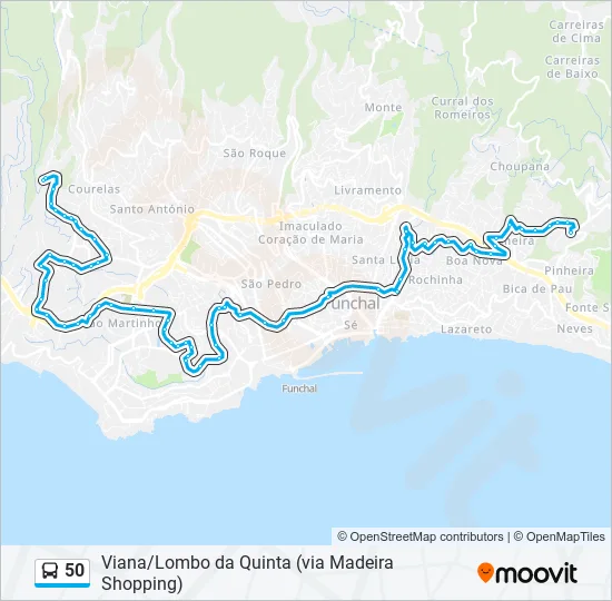50 Bus Line Map