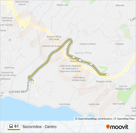 61 Bus Line Map