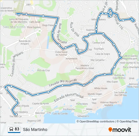 83 Bus Line Map