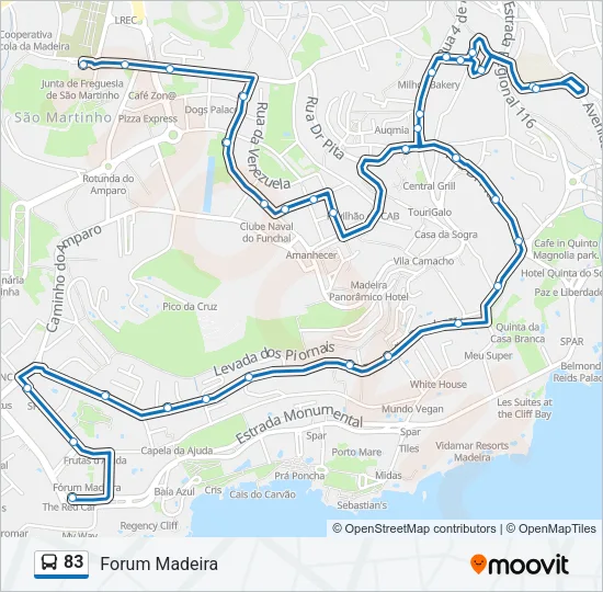 83 Bus Line Map
