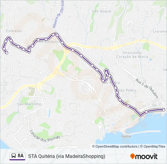 8A Bus Line Map