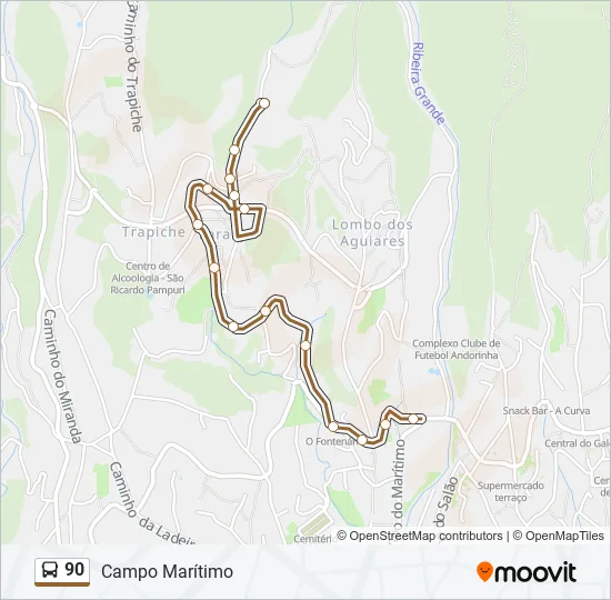 90 Bus Line Map