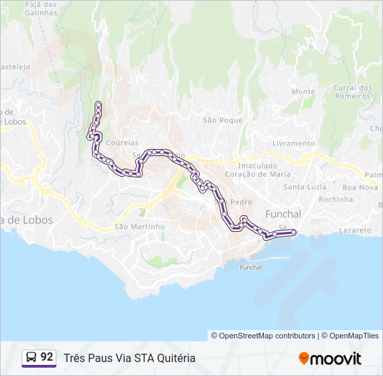 92 Bus Line Map