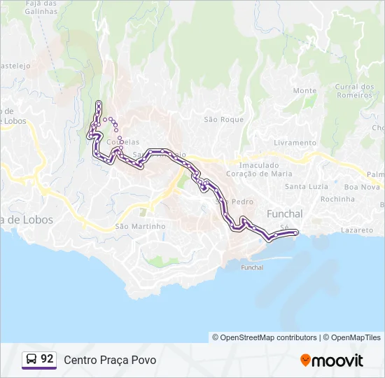92 Bus Line Map
