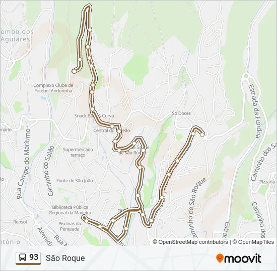 93 Bus Line Map