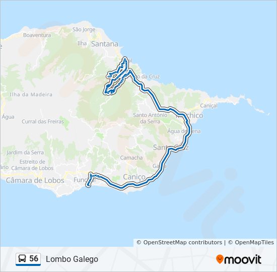 Mapa da linha do  56.