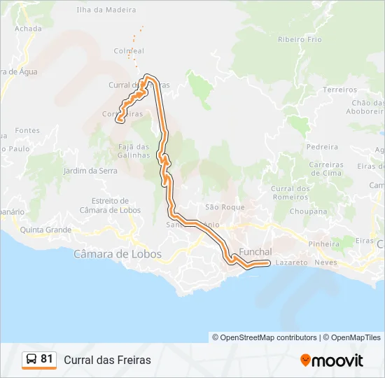 Mapa da linha do  81.