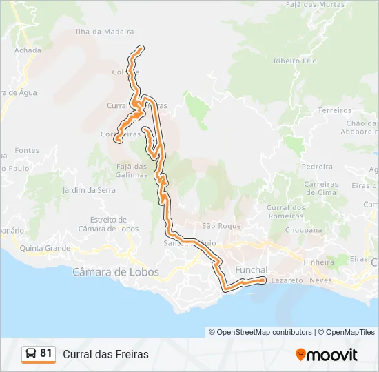 Mapa da linha do  81.