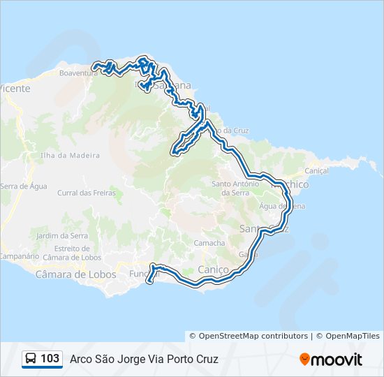 103 bus Line Map