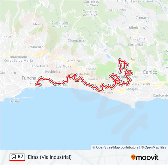 87 Bus Line Map