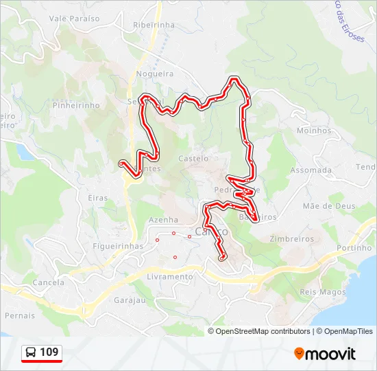 109 Bus Line Map